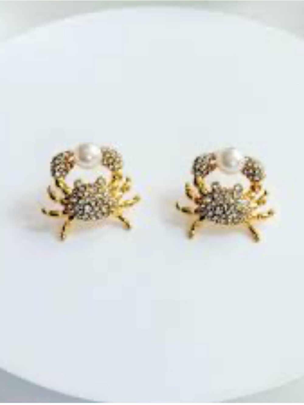 kate spade Gold Crab Stud Earrings with Pearl & Crystal Accents